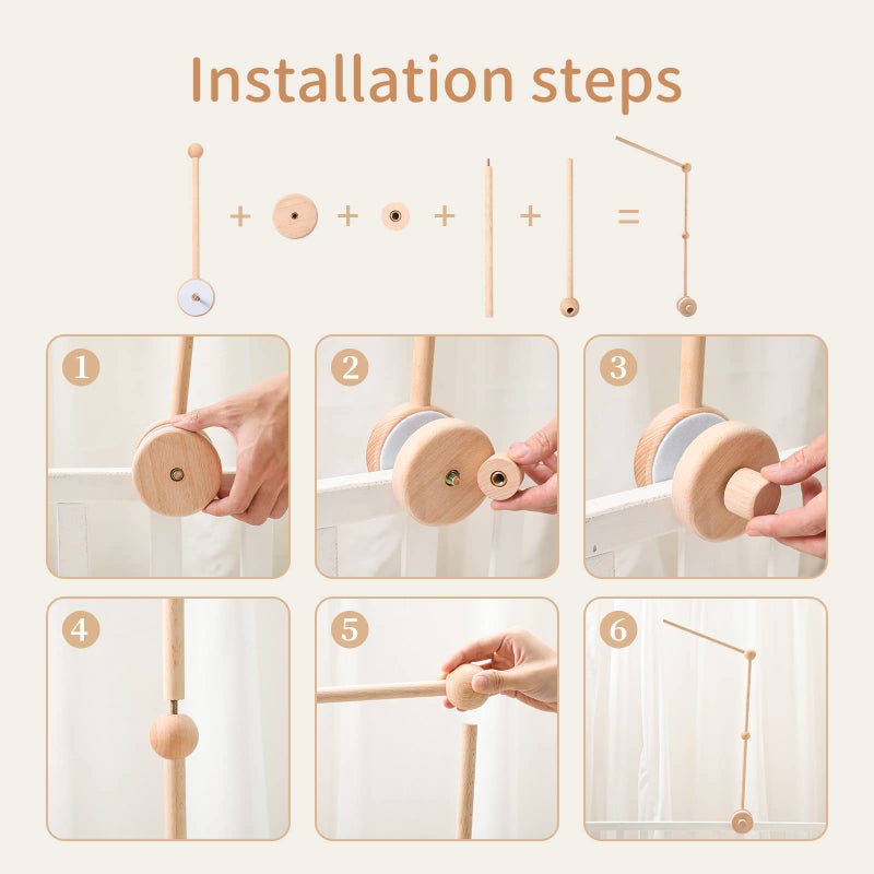 let's make Baby Crib Mobile Arm - Wooden Baby Mobile Crib Holder for Mobile Hanging Baby Crib Attachment for Nursery Decor - Image 5